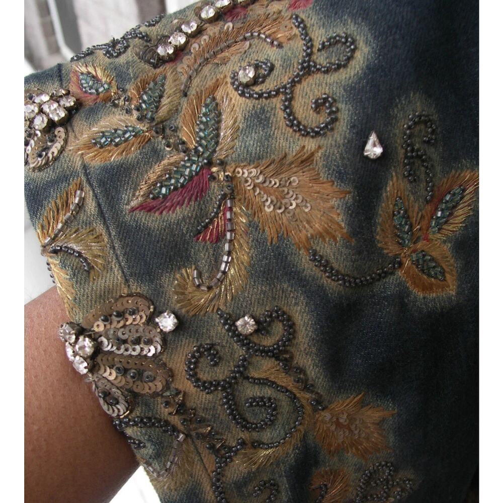 Ralph Lauren Black Label Embellished Jeans Embroidered Bead Jewel Denim 30 $1690 - Picture 3 of 16